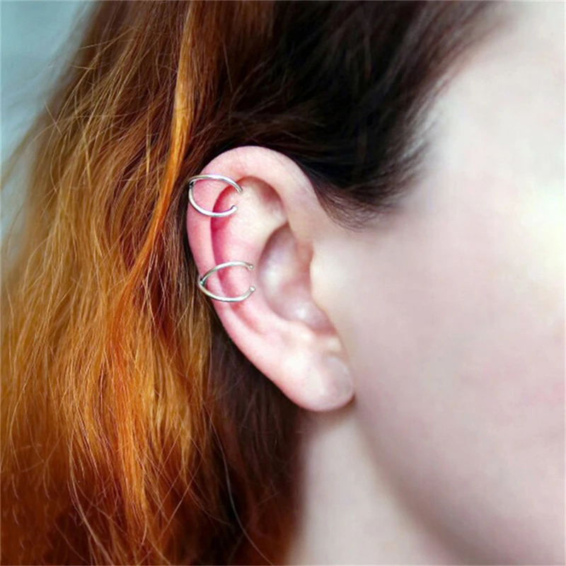 

Fashion 925 Sterling Silver Earrings For Women Cartilage Ear Jewelry Clip Simple Clip On Earring No Piercing Jewelry