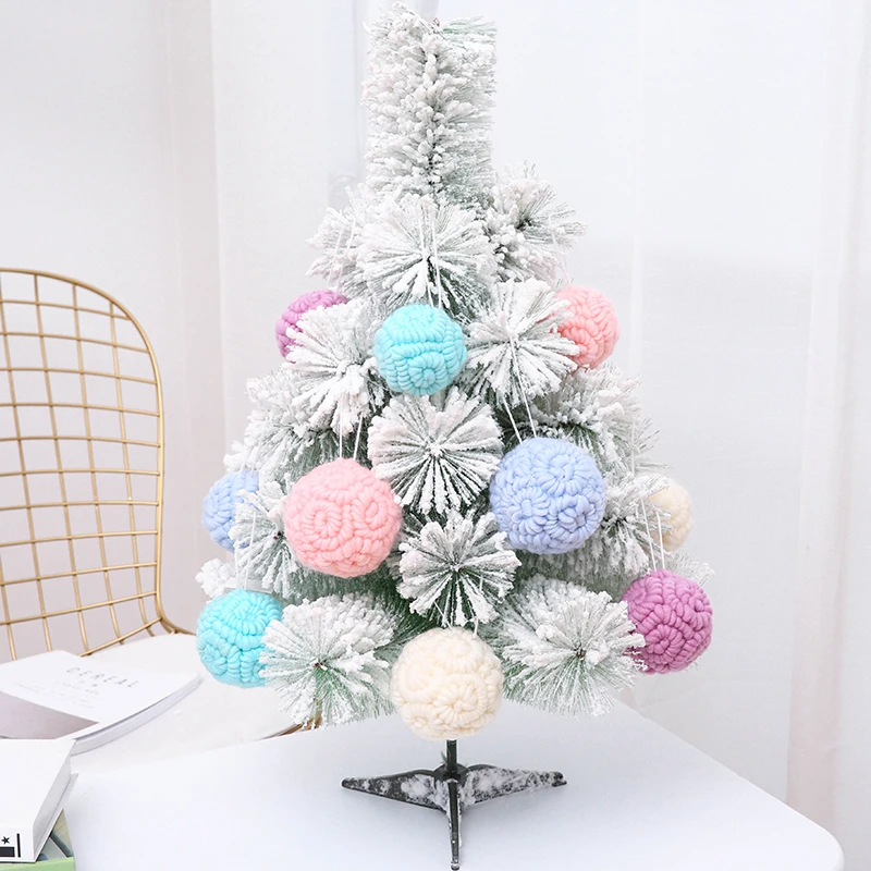 

6 PCS Wool Ball Christmas Tree Ornament Hanging Pendant Decoration 2018 Merry Christmas Tree Hanging Ornament DIY Handicrafts
