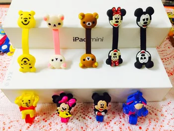 

60 Styles 100Pcs Cute Cartoon Headphone Earphone Cable Wire Organizer Cord Holder USB Charger Cable Winder For iphone samsung