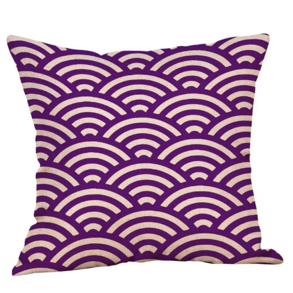 45*45 decorative cushion covers geometric Mustard Pillow Case Purple