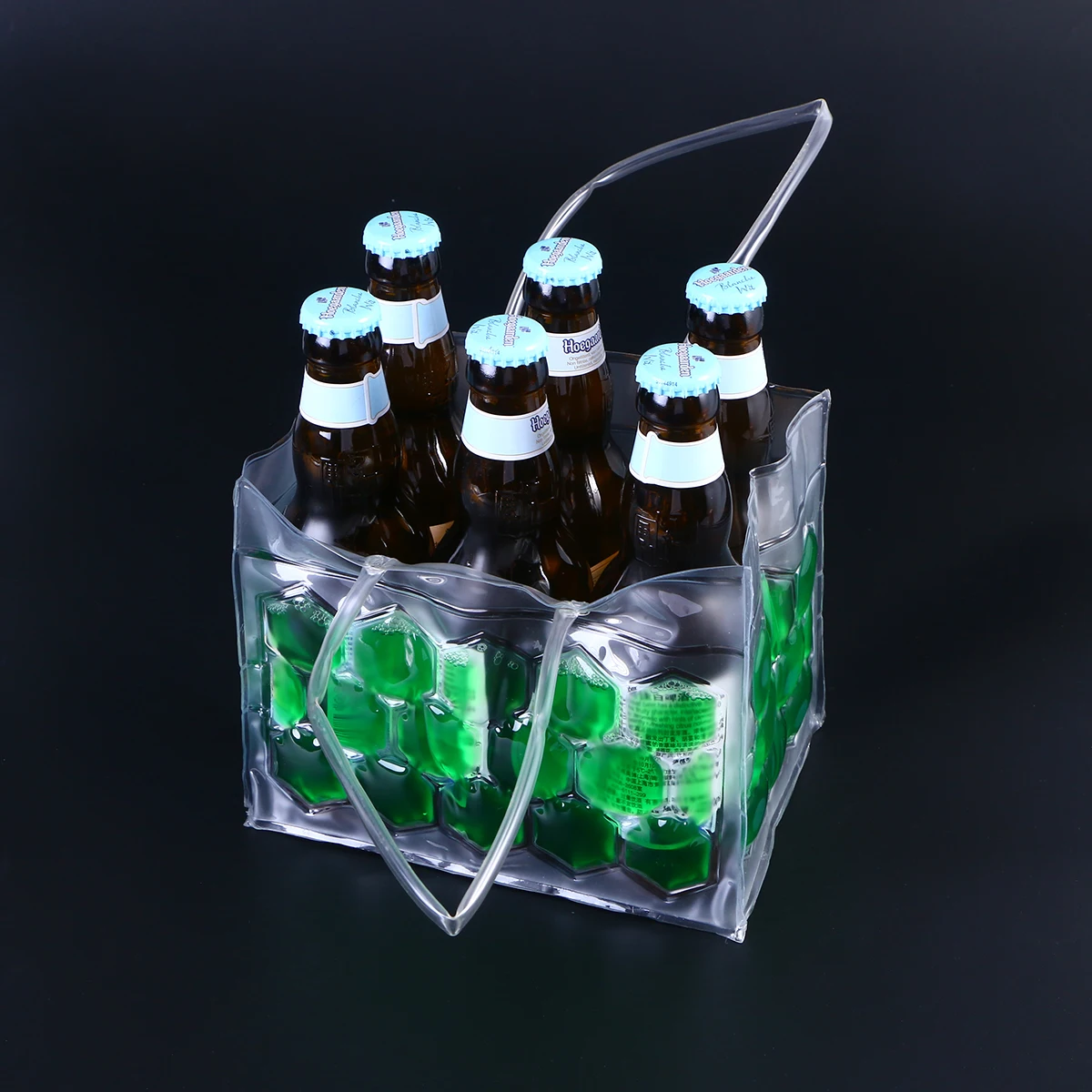 1 шт 6 бутылок 350 мл экологичный ПВХ бутылки вина Холодильный охладитель ледяной сумка 4 стороны могут пива гель Перевозчик охлаждения(зеленый