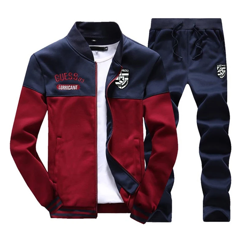 

Brand New Men Sets Fashion Autumn Spring Sporting Suit Sweatshirt +Sweatpants Men Clothing 2 Pieces Sets Slim Tracksuit Men 2019