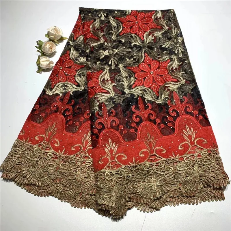 

Hot Sale African Lace Fabric 2019 Fashion French Lace Fabric With Stones Nigerian Fabric Bridal High Quality For Women ZQ041206