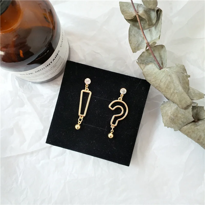 

Question Mark and Exclamation Point Asymmetric Earring Creative Personality Popular Drop Earrings For Women