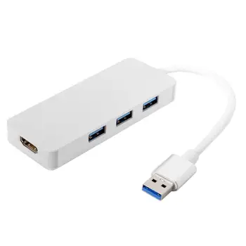 

USB 3.0 or 2.0 to HDMI HDTV 1080p External Graphics Card & USB 3 Ports Hub Adapter
