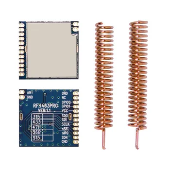 

2pcs RF4463PRO+Spring Antenna Si4463 20dBm RF Transmitter and Receiver transceiver Frequency anti-interference shell 470 MHz