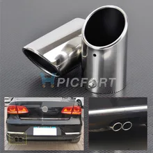 beler 2x STAINLESS STEEL EXHAUST TAIL REAR MUFFLER TIP PIPE For VW Passat B6 2006 2007 2008 2009 2010 CC 2008-2014 EOS 2006-2014