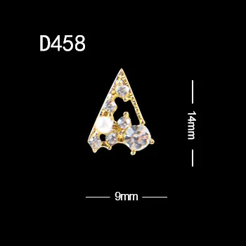 10 шт./лот 3d кристаллы стразы жемчужные треугольные полукруглые длинные полосы овальные сплава украшения для ногтей - Цвет: 10pcs D458