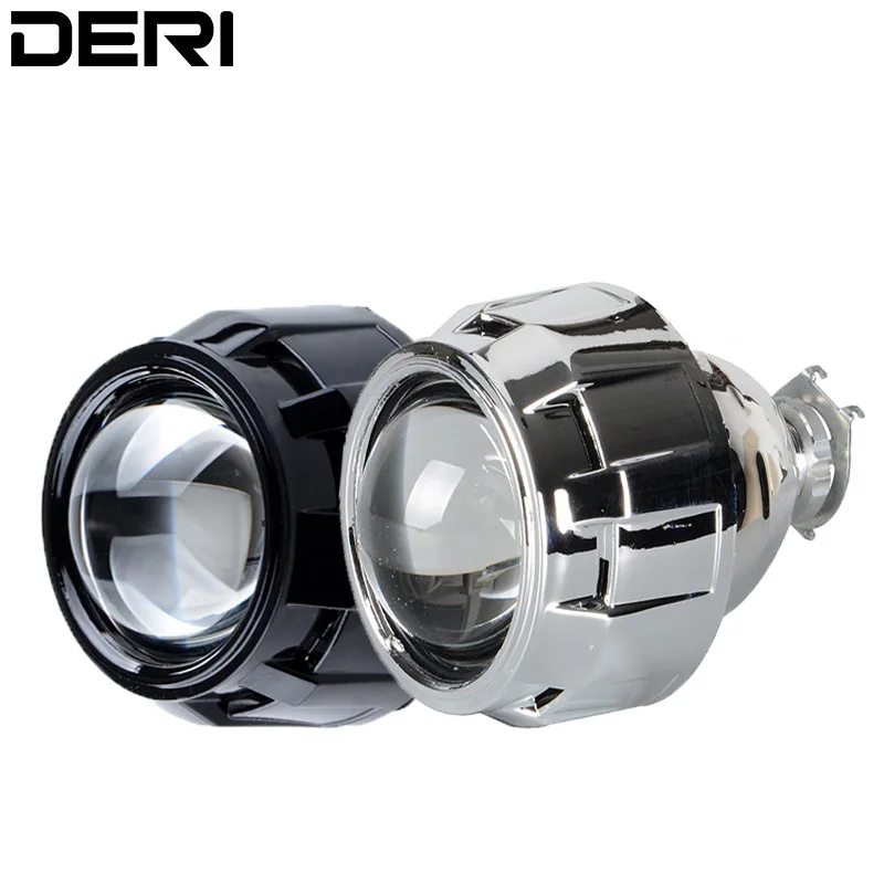 

2.5 inch Mini Projector Lens H1 Led Bulb HID Bi Xenon Headlight Light with Black Silver Shell H4 H7 Headlamp Adapter Car Styling