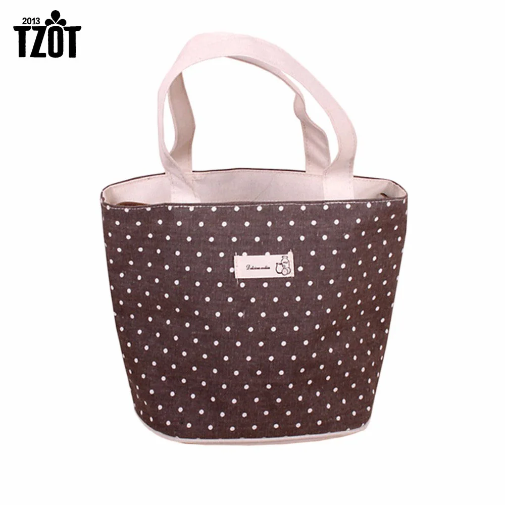 Casual Canvas Frabic Shopper Shoulder Bag Spots Dots Storage Bags Large