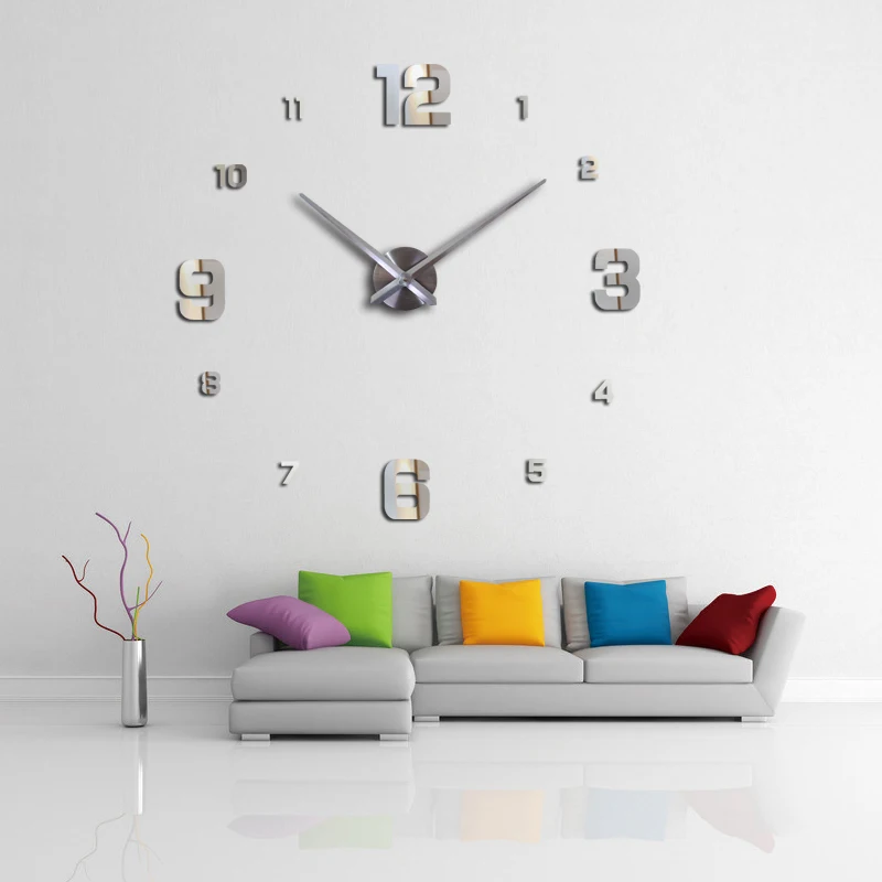 Новая Домашняя настоящая 3d Зеркальная Наклейка для настенных часов часы гостиная кварцевые иглы акриловые настенные наклейки diy часы