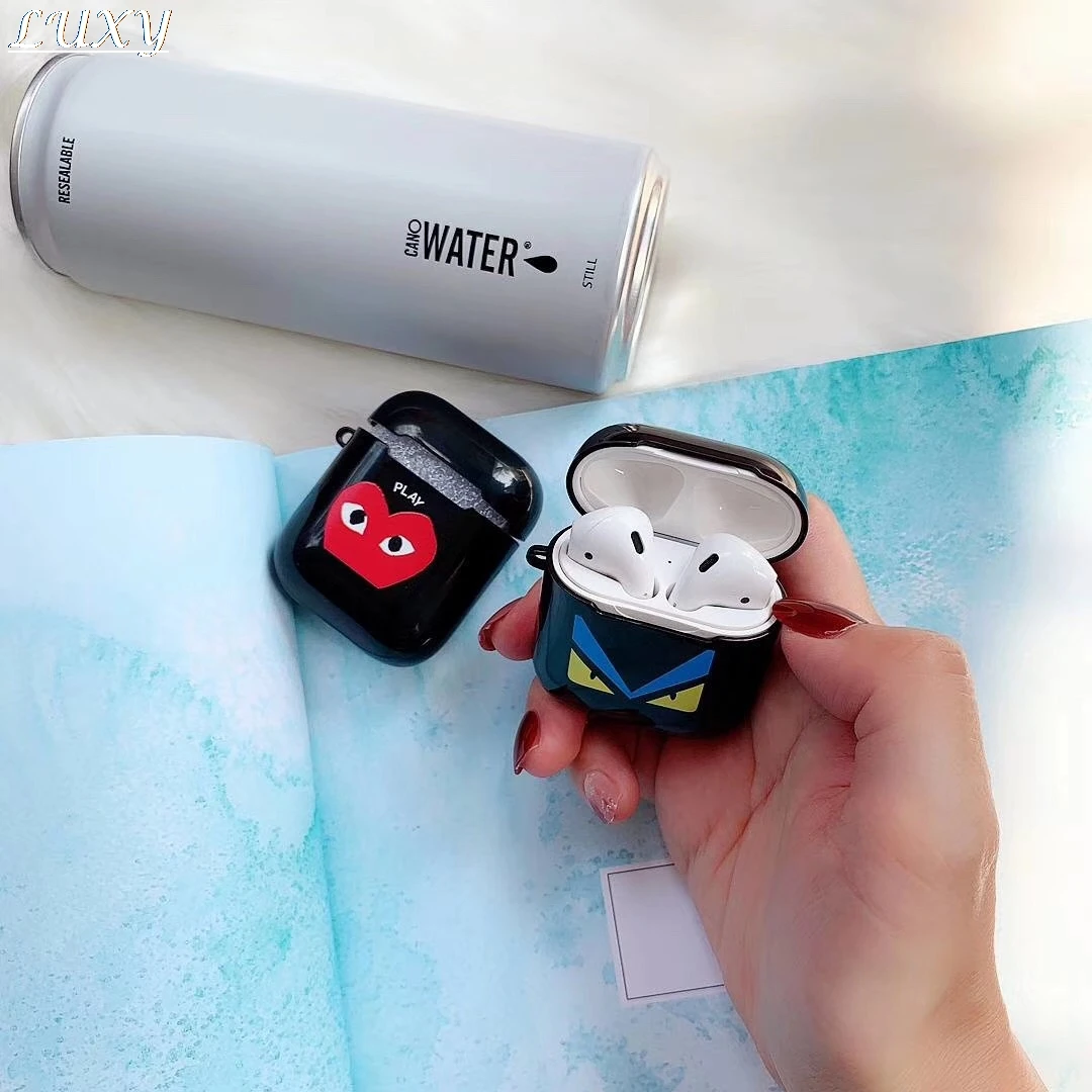 

CDG Play Comme des Garcons Earphone Case Cover For Apple Airpods 1 2 Bluetooth Wireless Ultra Thin Pods Devil eye With box