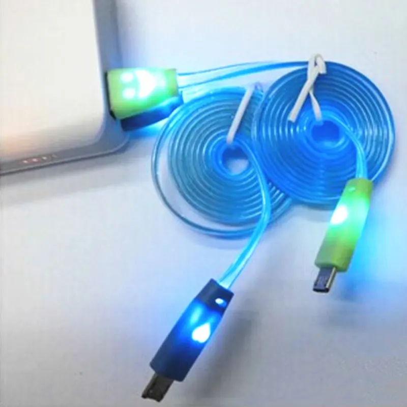 Светодиодный usb-кабель для выращивания вспышки, концентратор данных, линия, зарядное устройство для мобильного телефона samsung/Xiaomi/huawei, разъем питания Android