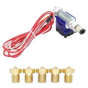 

For V6 J-head Hotend 1.75mm 0.4mm Long Distance Extruder w/ 5PCs assorted Nozzle