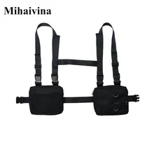 Mihaivina унисекс Оксфорд два кармана Женская поясная сумка мужская тактическая функциональная хип-хоп Уличная сумка Жгут нагрудная сумка