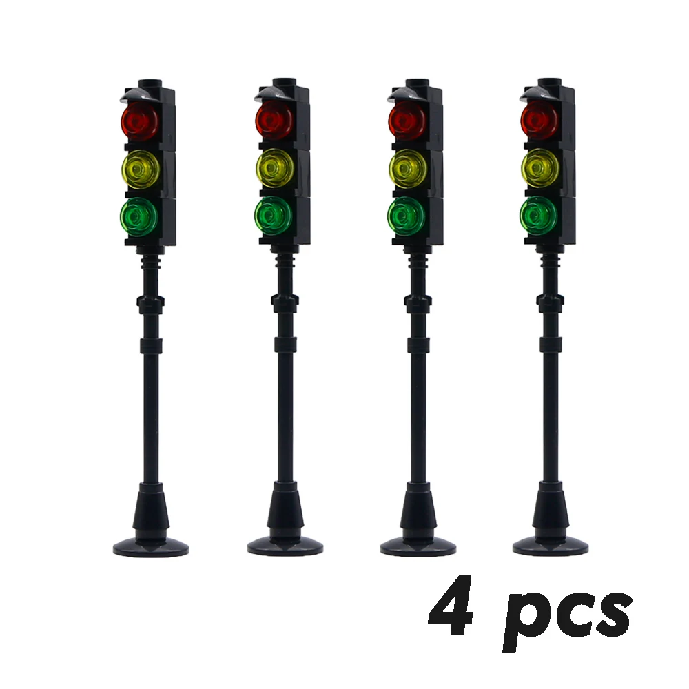 City Building Blocks Signal Light Street Lights Lamp Post Train Station Accessories MOC Brick Toys Compatible LegoINGlys Friends (12)