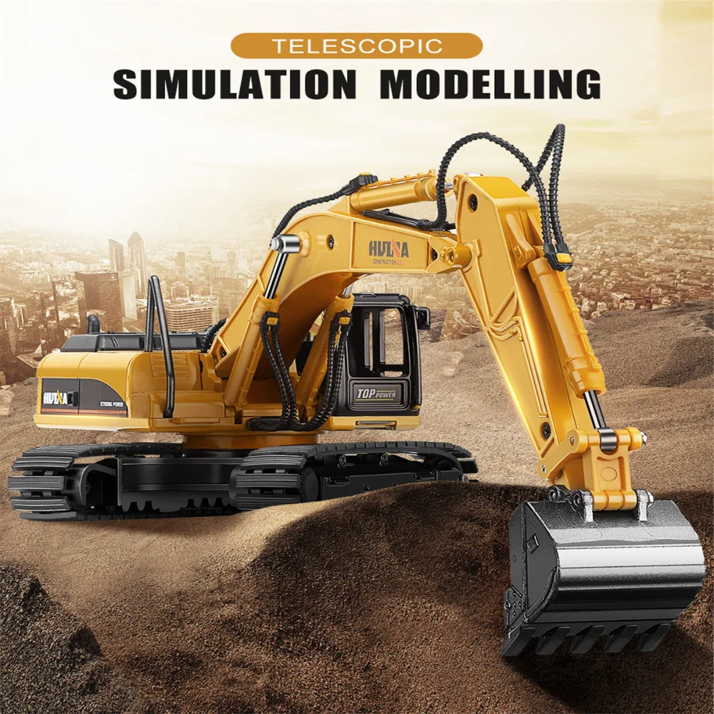 

model car 1:50 Alloy Excavator Truck Car Breaking Hammer Vehicles Model For Boys Toys remote control fun Gift Kid Toy cannot be