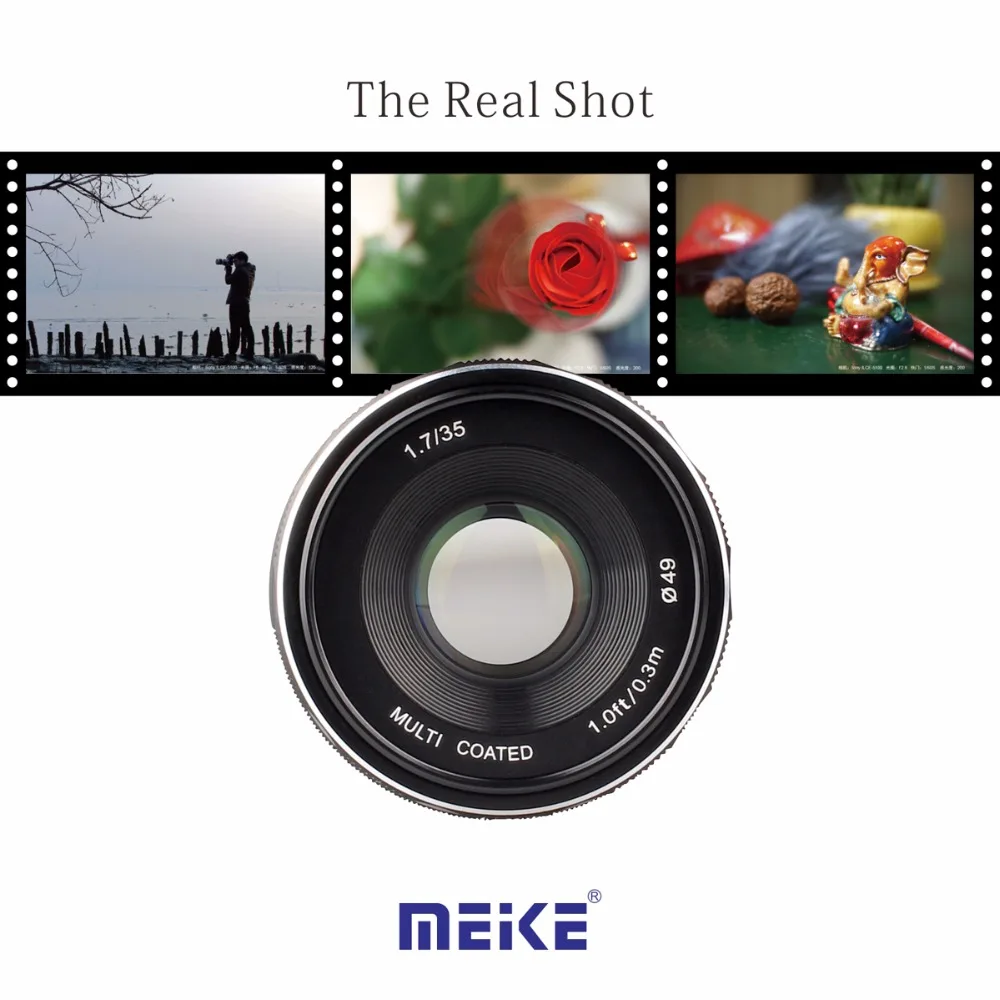 MEKE Meike MK-35-1.7 35 мм f1.7 объектив с широкой диафрагмой и ручной фокусировкой APS-C для sony NEX3/3N/5/5 T/5R/5N/NEX6/7/a5000/a5100/a6000/a6300