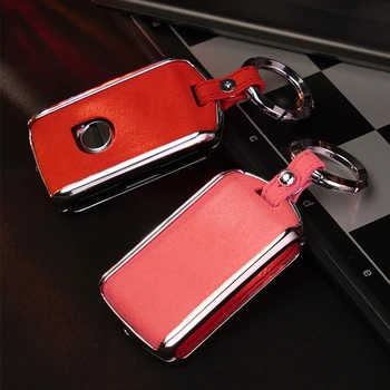 

Genuine Leather Galvanized Alloy Car Key Case Cover For Volvo XC40 XC60 S90 XC90 V90 2017 2018