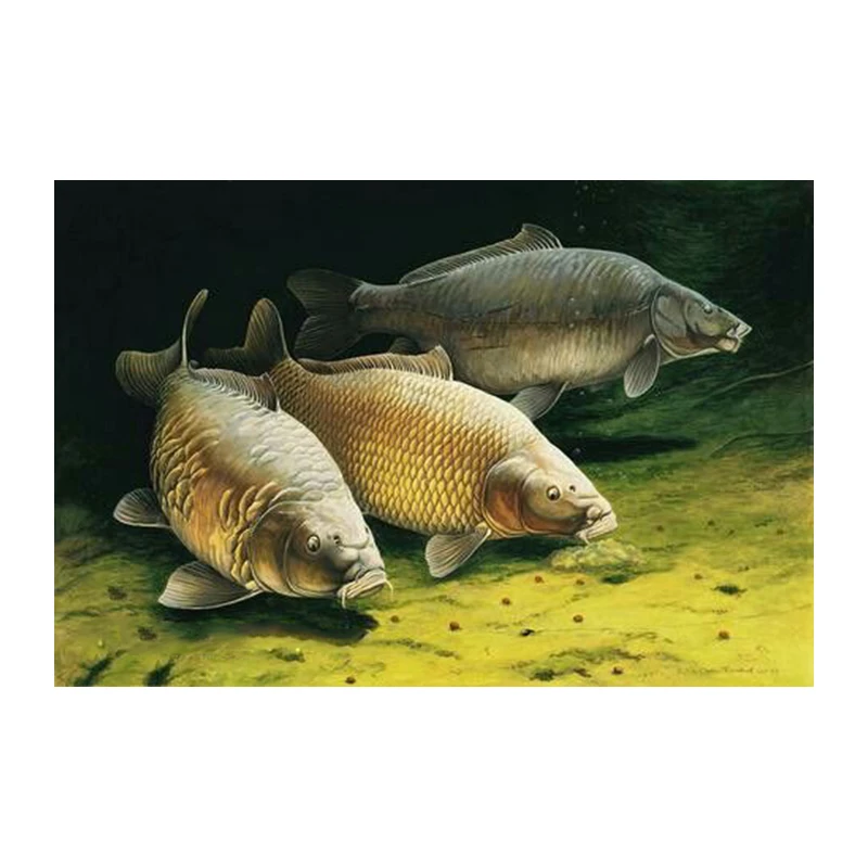 

100% Full ROUND 5D Diy Daimond Painting Cross-stitch Three Carp 3D Diamond Painting Rhinestones Paintings Embroidery Gifts NMX