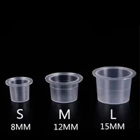 100pc S/M/L Plastic Disposable Microblading Tattoo Ink Cups Permanent Makeup Pigment Clear Holder Container Cap Tattoo Accessory 2