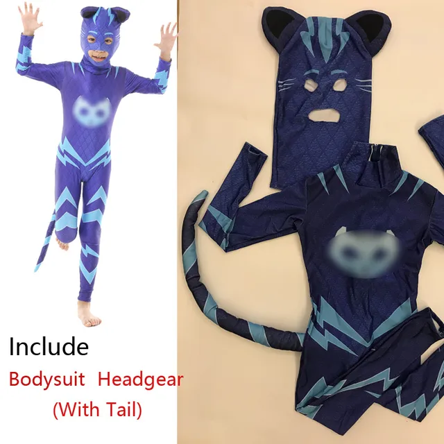 Buy Boys Girls Cartoon Hero Catboy Gekko Cosplay Masks Tail Costume