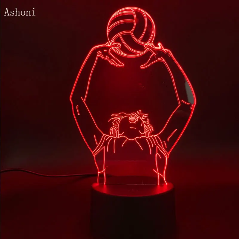 Спортивный женский светодиодный ночник для волейбола подъема 3D сенсорный