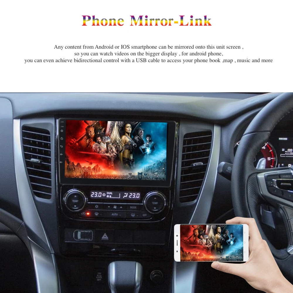 Top Android 9.0 Car Radio 2 Din GPS Navi for Mitsubishi Pajero Sport 3 2017 2018 PX6 RK3399 DSP IPS Screen 4Gb+64Gb 6-Core RDS WIFI 7