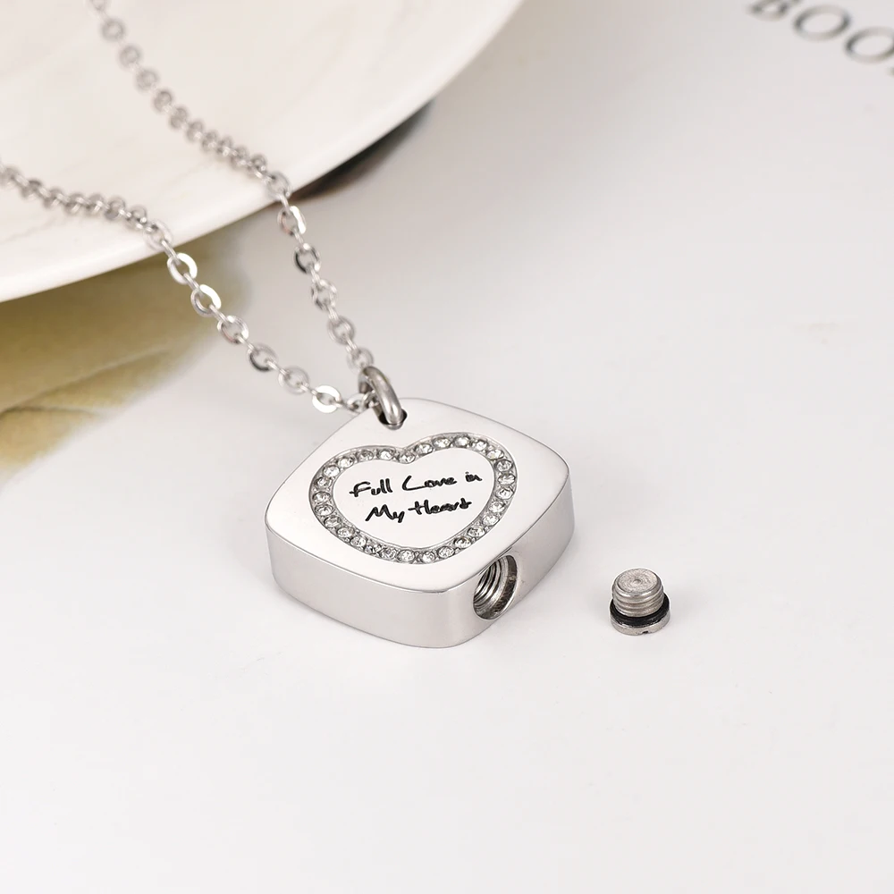 IJD9919 памятная урна для кремации с надписью Fall in Love my Heart ожерелье праха подвеска