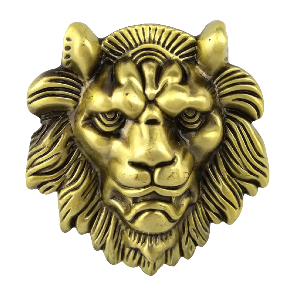 Vintage Gold 3D Wild Lion Head Belt Buckle Western Cowboy Men's Clothing Accessories Fashion Jeans Buckle for Boys Men