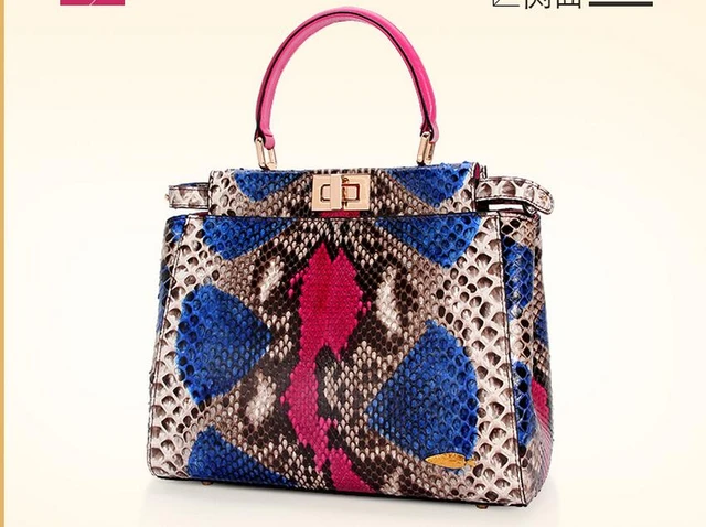 100% Genuine Python Snake Skin Bag Lady women Designer Handbag