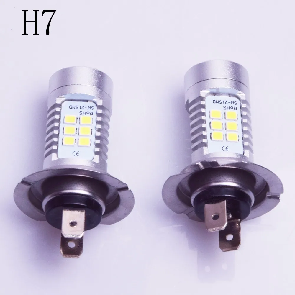 2X H7 H4 H1 H8 H11 9005 9006 H16 H3 светодио дный 21SMD 3030 чип di 6000 К 1200LM Luminoso Eccellente Bianco Nebbia Luci ди Guida Lampade