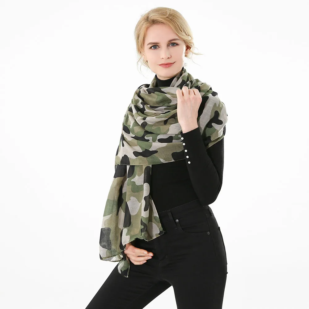 Winfox Новая мода дамы армейский зеленый Камуфляжный шарф Camo шали Дамы Echarpe Foulard женщины