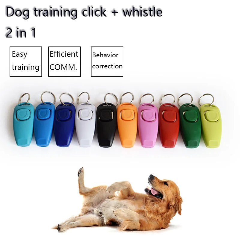 Кинологический кликеры 2 в 1 свисток и Clicker Обучение Питомца Набор инструментов с