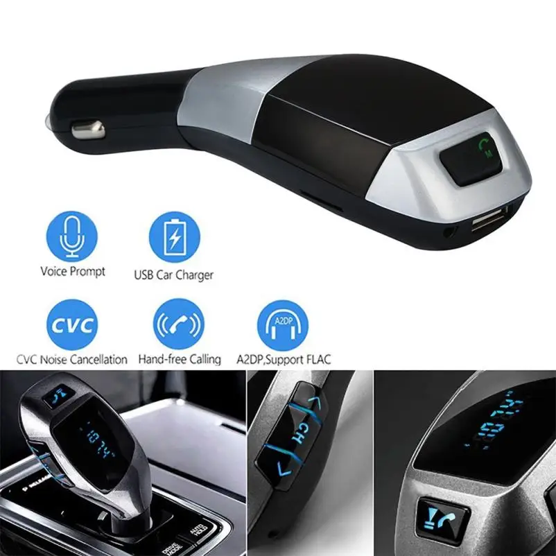 

100%NEW Bluetooth 4.0 FM Wireless LCD MP3 Player Car Kit SD MMC USB FM Transmitter Modulator Suppor caller number phones music #