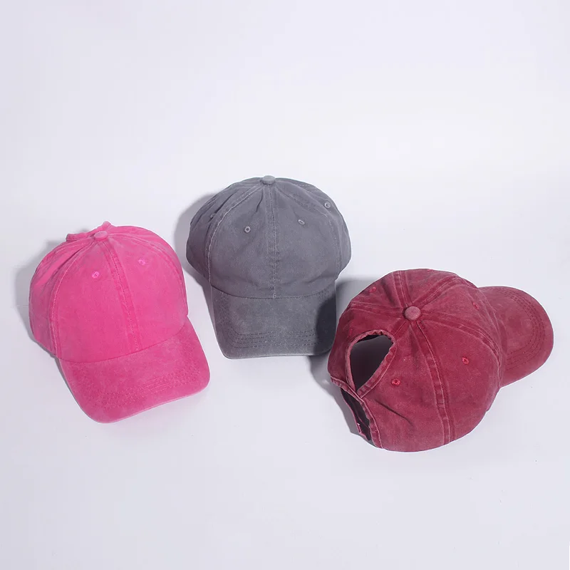 Ponytail Baseball Cap Women Mesh Summer Beach Sun Hat with Hole Outdoor Sports