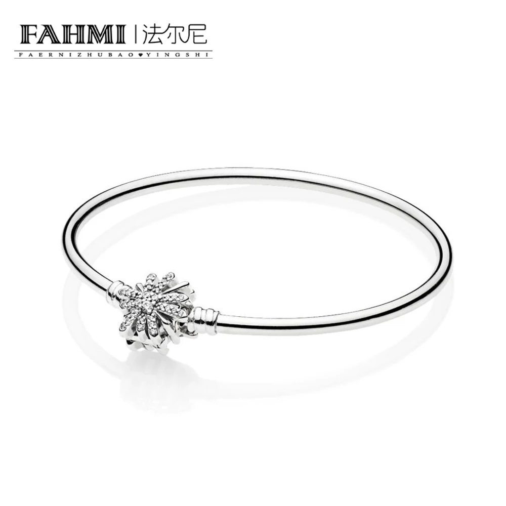 

FAHMI 100% 925 Sterling Silver New 597563CZ Dazzling Fireworks Bangle Winter Christmas Gifts Recommend Elegant Women's Jewelry