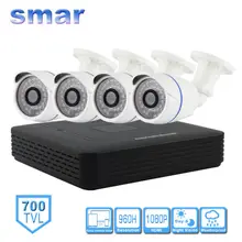 CCTV 4CH ПОЛНЫЙ 960 H В Режиме Реального Времени P2P HDMI H. 264 DVR Системы Видеонаблюдения CMOS 700TVL Водонепроницаемый Открытый Безопасности ИК-Камеры Комплект