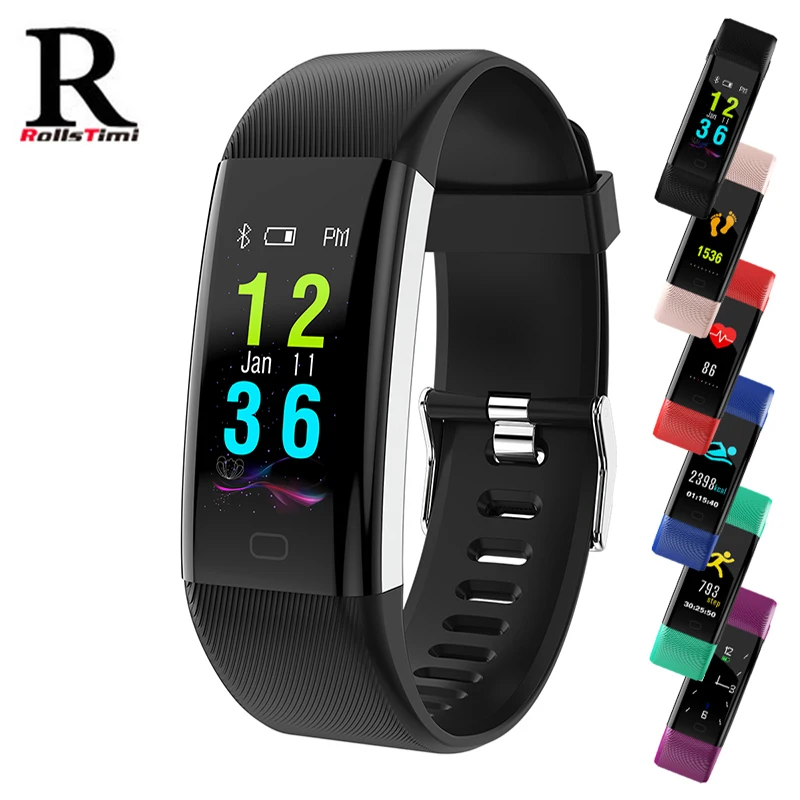 

RollsTimi Bluetooth Smart Watches with Heart Rate Monitoring Function for Android iOS USB charge Sport Men Digital Watches women