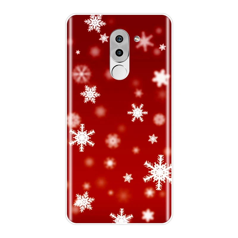 Задняя крышка для Huawei Honor 6A 4C 5C 6C Pro Красный Снежинка Рождество снег Мягкий