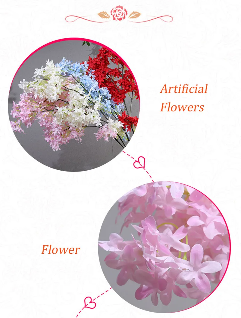 Flone Wedding Cherry Decoration Artificial Silk Flower Branch Fake Flowers Birthday Party Living Room Decoration Accessories (39)