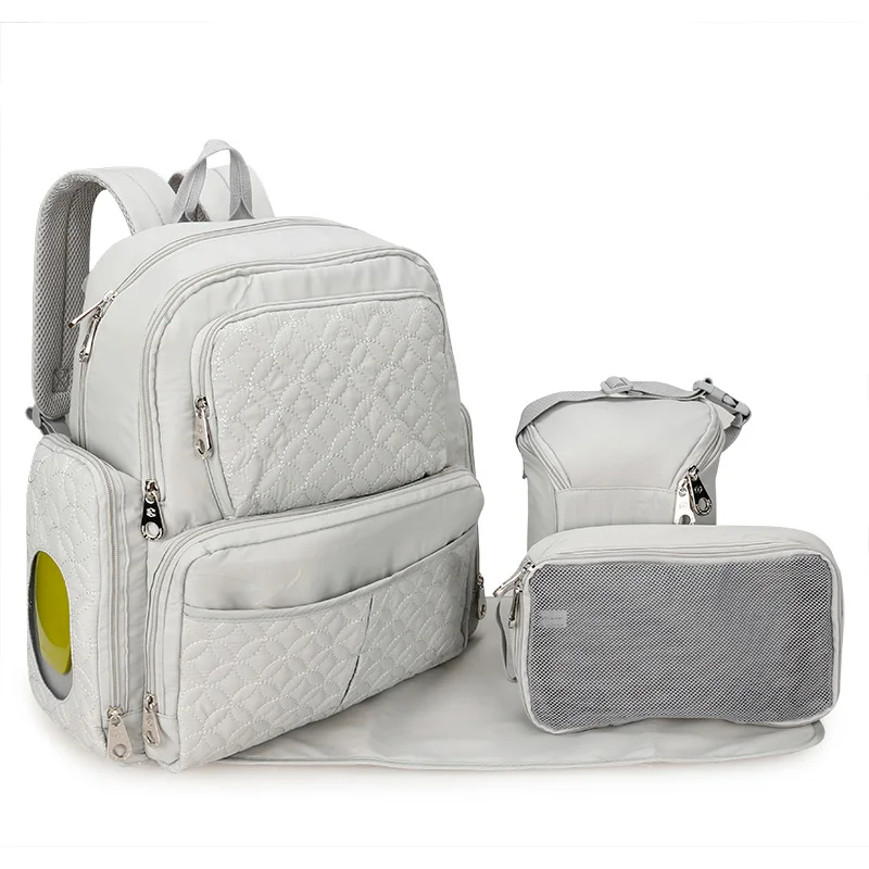 Ablutbaby рюкзак в европейском стиле, сумка на плечо для мам, большая сумка для мам с несколькими карманами, сумка для детских подгузников из пяти частей, товары для беременных, новинка - Цвет: fashion gray