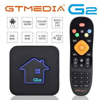 

GTMEDIA G2 S905W Android 7.1 IPTV DE ES PL PT FR Support Smart Tv Box Media Player 2G/ 16G Built-in Wifi 4K HD 2.4G Wifi Set Top