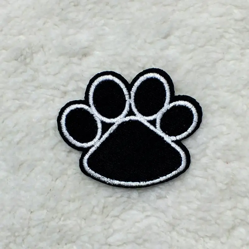 5 шт./лот черный медведь отпечаток лапы принты патчи для одежды гладить на вышитой ткани мультфильм логотип аппликация DIY Apparel Acces