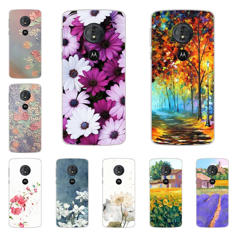 

For Motorola Moto e5 plus case,Silicon Flower Plants Painting Soft TPU Back Cover for Motorola Moto e5 play protect Phone shell
