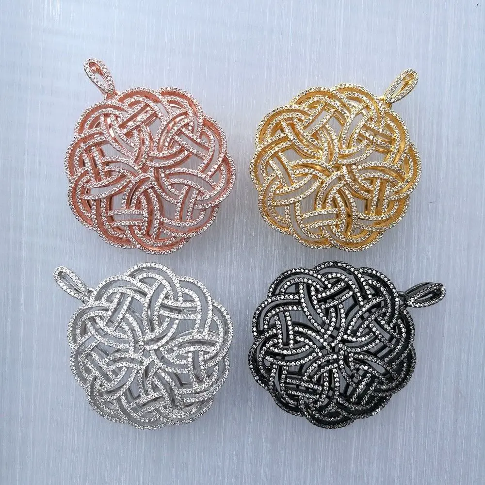 

1pc golden plated Cz micro Coin Charm tassel Pendant DIY Jewelry Findings