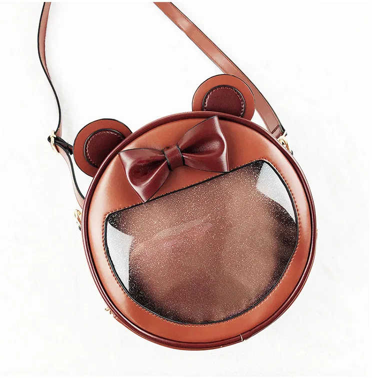 

Harajuku Bear Ears Lolita Transparent Round Shoulder Bag Itabag Messenger Bag