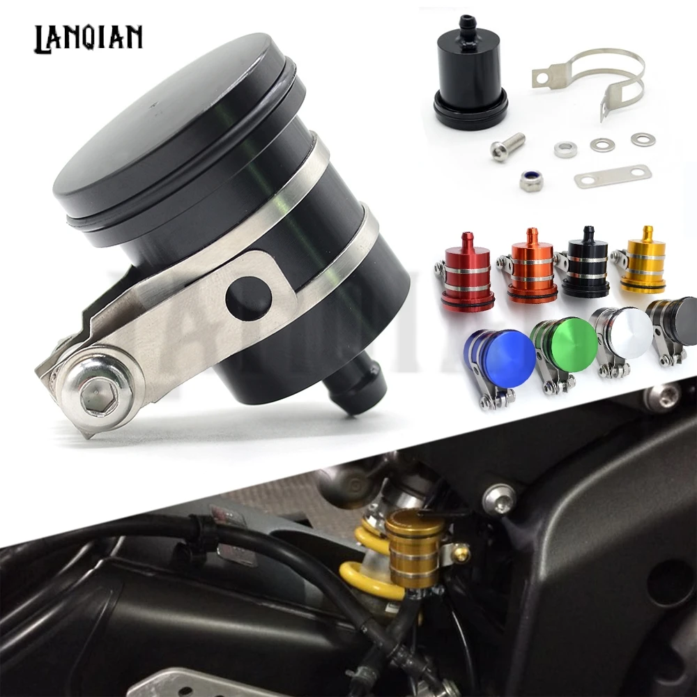 Universal CNC Motorcycle Rear Brake Fluid Reservoir Clutch Tank Oil Fluid Cup For Suzuki GSXR600