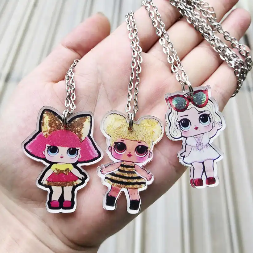 2019 новые женские милые кукольные ожерелья и кулоны Принцесса Горячие Девушки Симпатичный Аватар Мода массивные ювелирные изделия, массивн...