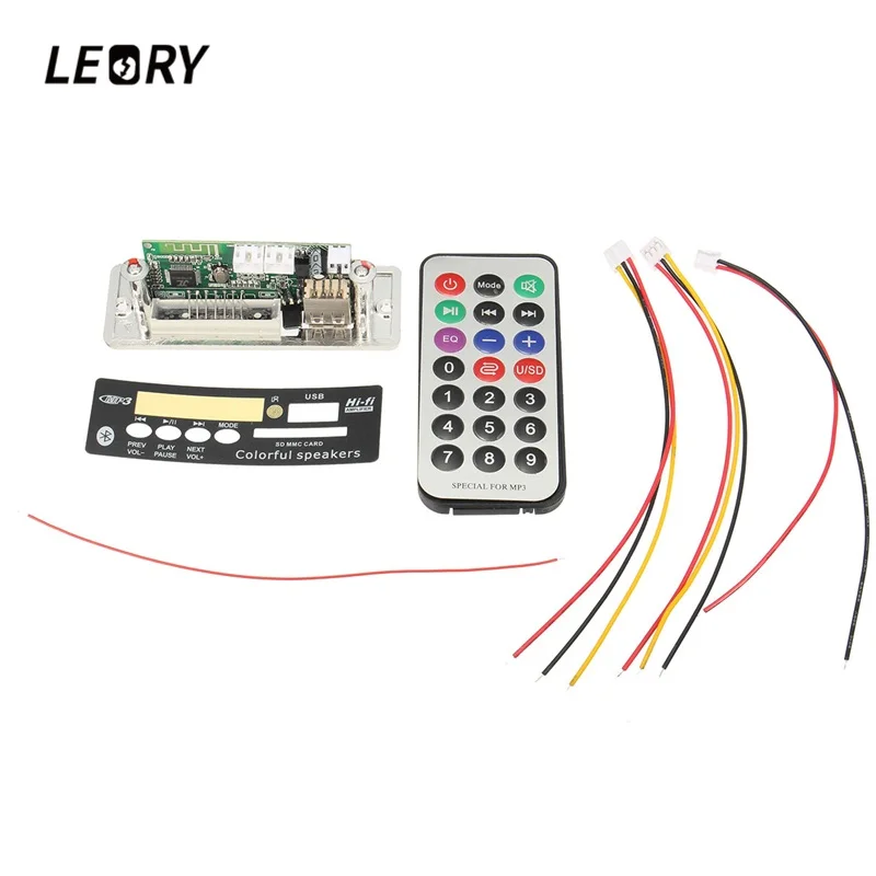 

LEORY DAC Board Mini Digital Display bluetooth MP3 Decoder Board With USB Jack Remote Control Wire MP3 Audio Amplifier Board